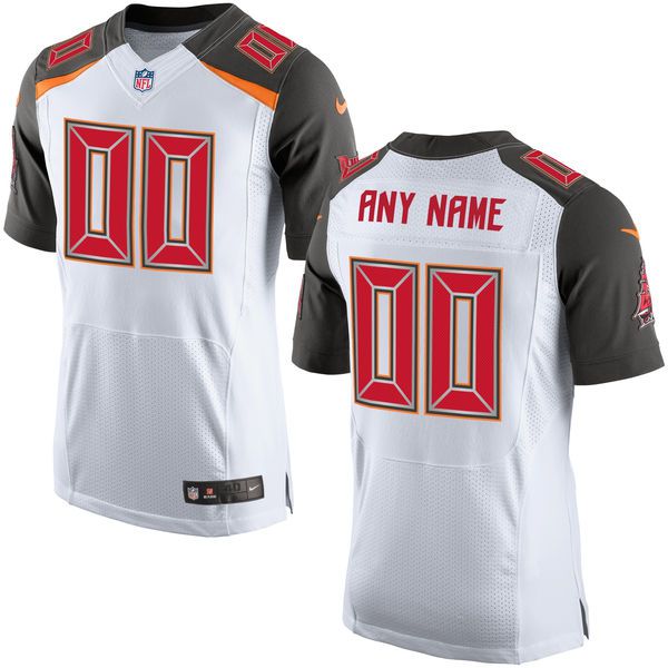 Men Tampa Bay Buccaneers Nike White Elite Custom NFL Jersey->nfl t-shirts->Sports Accessory